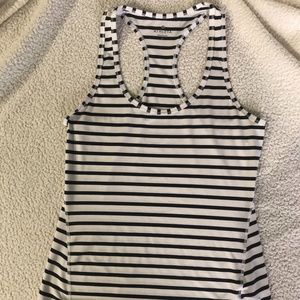 Athleta Racerback top 214355 Workout S Navy/White Stripe